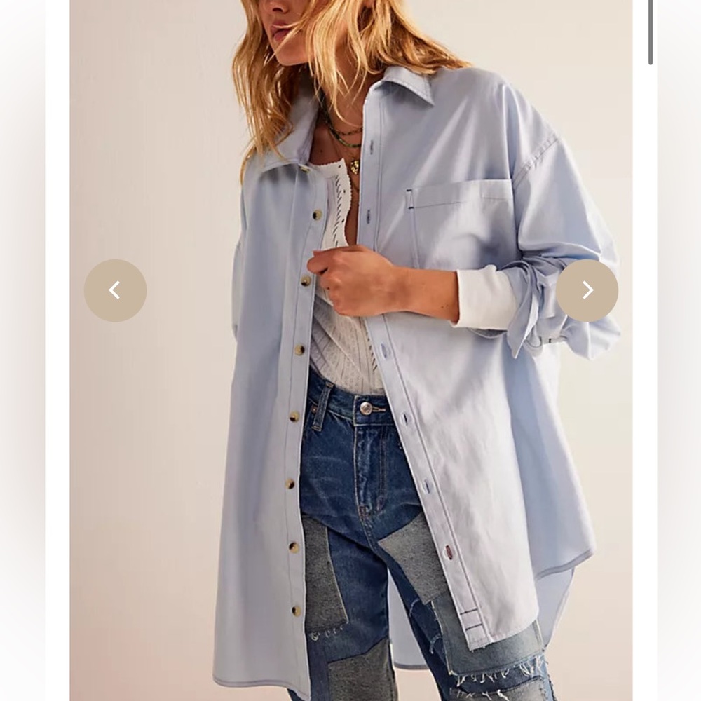 NWT FREE PEOPLE WE THE FREE FREDDIE SHIRT - Picture 2 of 7